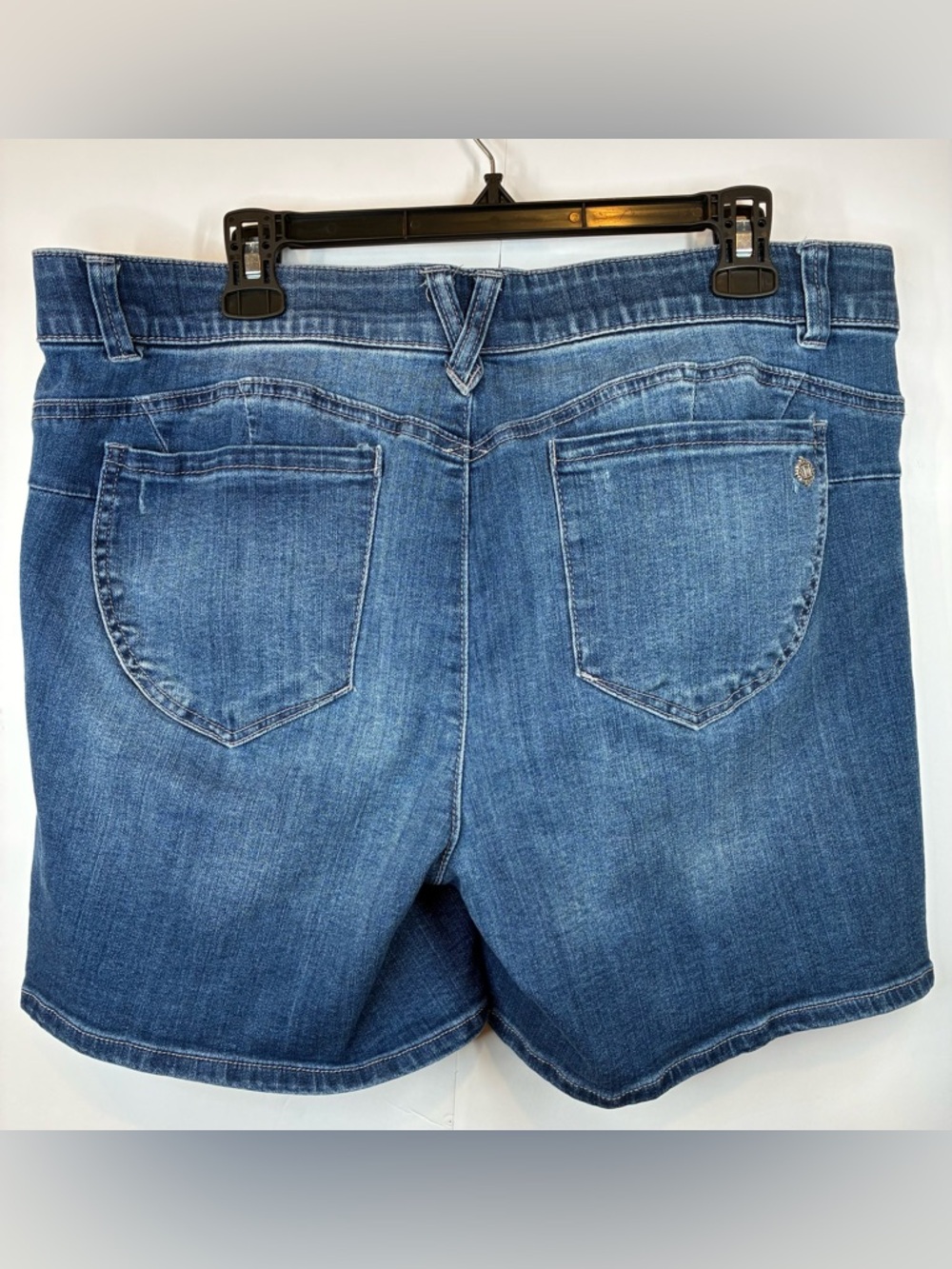 Democracy Ab Technology Denim Shorts Size 16 Blue Mid Rise Stretch - Picture 5 of 7